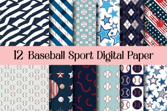 Download Baseball Sport Digital Paper - Paper Collection