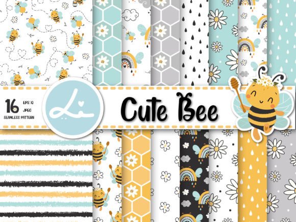 Download Cute Bees Digital Papers - Paper Collection