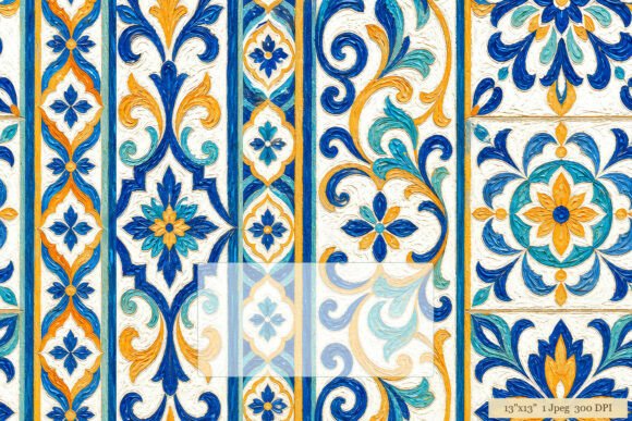 Download Mediterranean Tile Pattern Digital Paper - Paper Collection