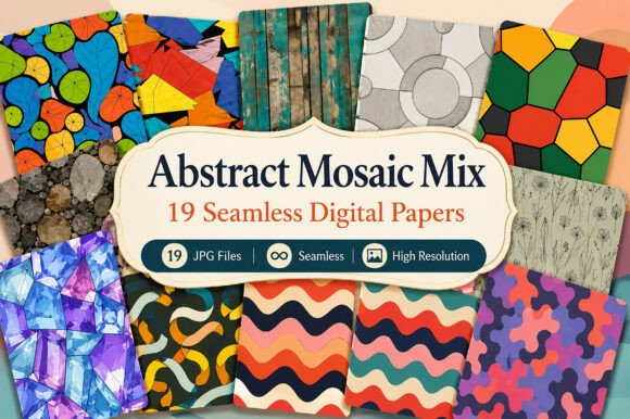 Download Abstract Mosaic Mix Digital Papers - Paper Collection