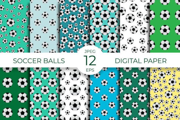 Download Soccer Balls Digital Paper Bundle. Sport - Paper Collection
