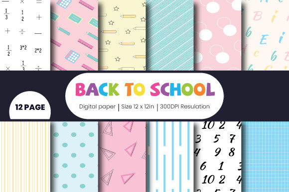 Download Back to School Digital Paper Pattern - Paper Collection