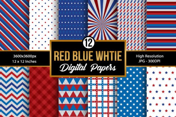Download Red Blue and White Digital Papers - Paper Collection
