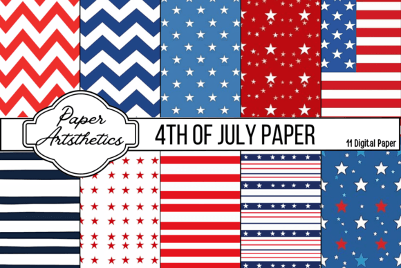 Download 4th of July Digital Paper Pattern - Paper Collection