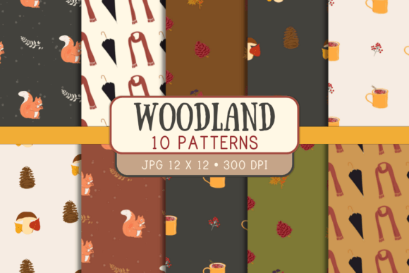 Download Woodland Fall Digital Paper Pack - Paper Collection