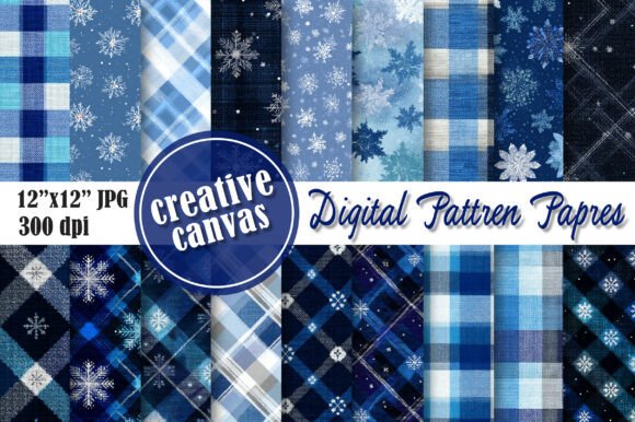 Download Winter Plaid Digital Paper Bundle - Paper Collection