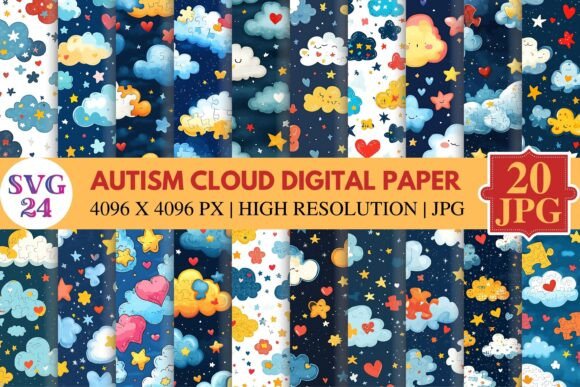 Download Autism Cloud Digital Paper - Paper Collection