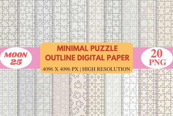 Download Minimal Puzzle Outline Digital Paper - Paper Collection