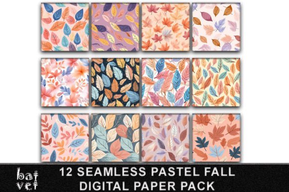 Download Fall Digital Paper Pack | Leaf Pattern - Paper Collection