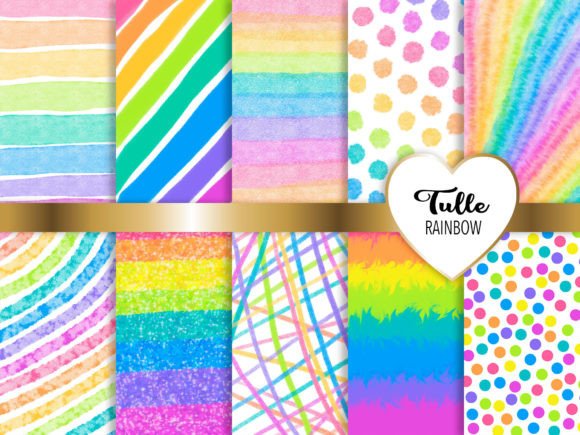 Download Watercolor Rainbow Digital Paper - Paper Collection
