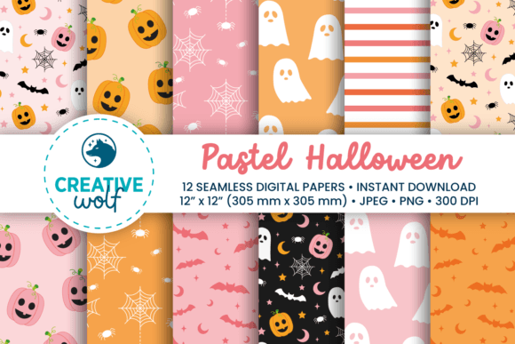 Download Pastel Halloween Digital Paper Pack - Paper Collection