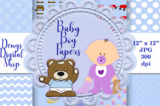Download Baby Boy Digital Scrapbooking Papers - Paper Collection
