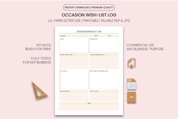 Download Occasion Wish-List Log Printable - Occasion Collection