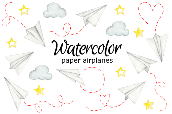 Download Watercolor Paper Airplanes Origami - Paper Collection