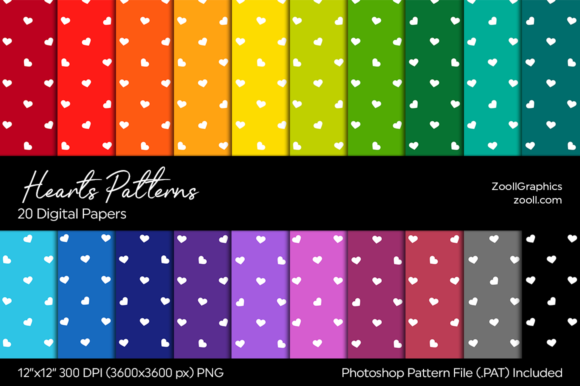 Download Hearts Rainbow Digital Papers - Paper Collection