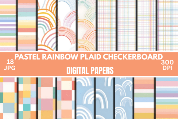Download Pastel Rainbow Digital Paper Plaid Paper - Paper Collection