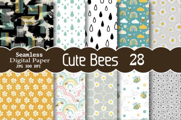 Download Cute Bees Digital Papers - Paper Collection