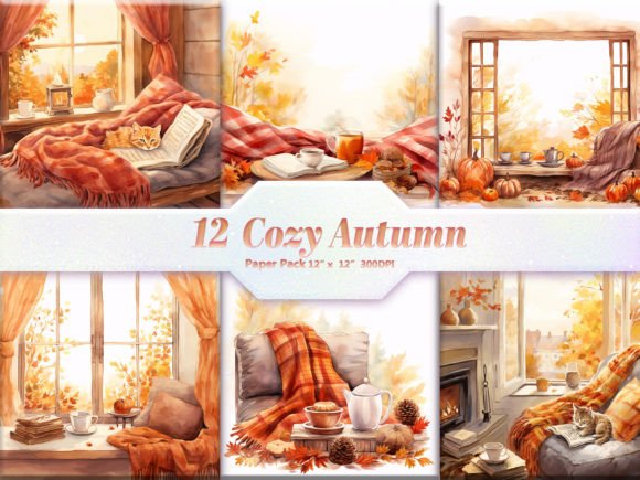 Download Cozy Autumn Digital Paper Pack - Paper Collection