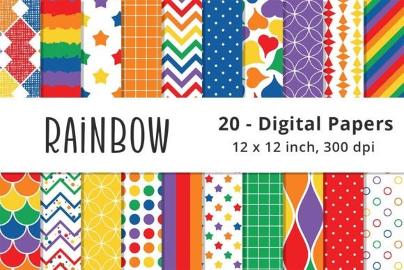 Download Rainbow Digital Pattern Paper Background - Paper Collection