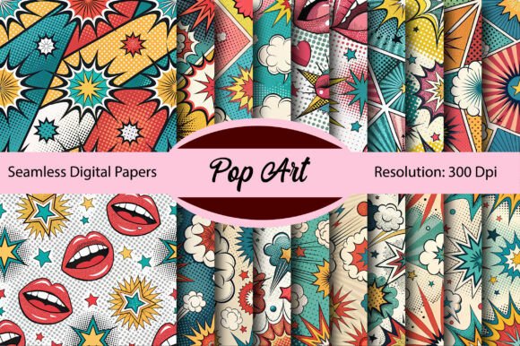 Download Pop Art Seamless Digital Paper - Paper Collection