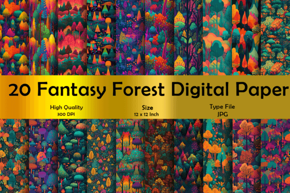 Download Forest Digital Paper. Nature Patterns - Paper Collection