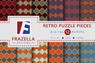 Download Retro Puzzle Pieces Digital Paper Collection - Paper Collection