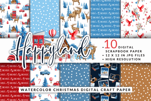 Download Christmas Happy Land Digital Craft Paper - Paper Collection