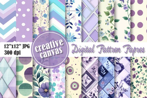 Download Celestial &amp; Floral Digital Paper Bundle - Paper Collection