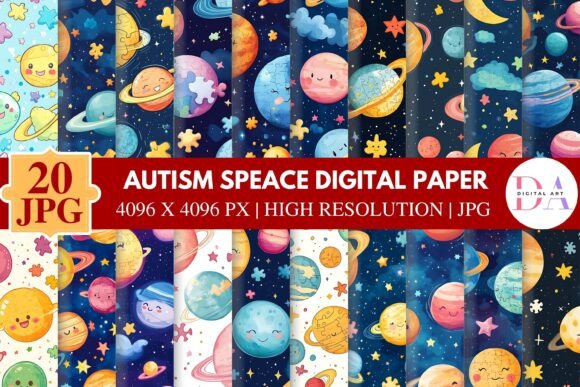 Download Autism Space Digital Paper - Paper Collection