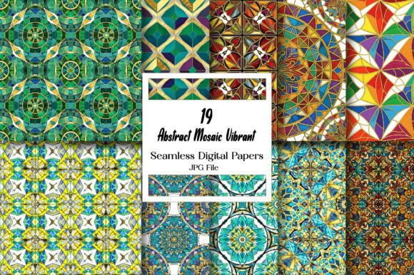 Download Abstract Mosaic Vibrant Digital Paper - Paper Collection
