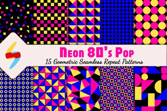 Download Neon 80's Pop - Seamless Repeat Patterns - Seamless repeat Collection