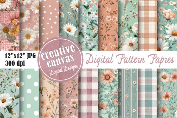 Download Coquette Daisy Floral Digital Paper - Paper Collection