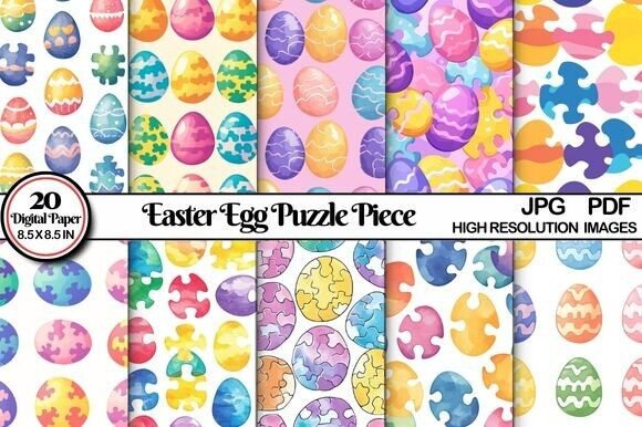 Download Easter Egg Puzzle Piece Digital Paper - Paper Collection