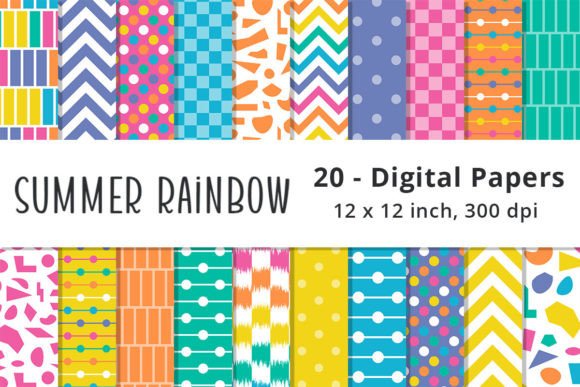 Download Summer Rainbow Digital Background Paper - Paper Collection