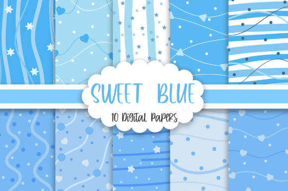 Download Sweet Blue Background Digital Papers - Paper Collection