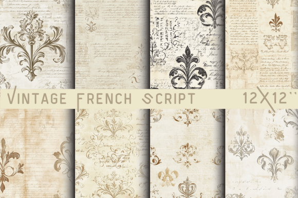 Download Vintage French Script Paper - Paper Collection