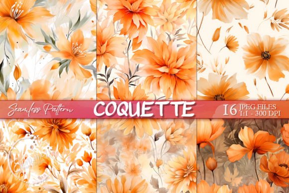Download Orange Coquette Spring Wallpaper Pattern - Paper Collection
