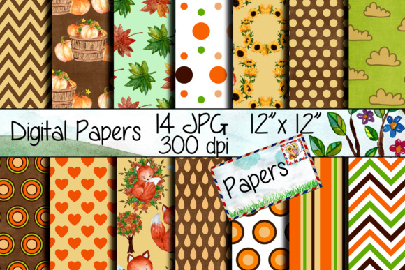 Download Autumn Digital Paper Pack - Paper Collection