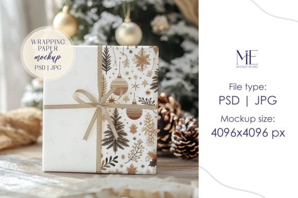 Download Christmas Gift Wrapping Paper Mockup PSD - Paper Collection
