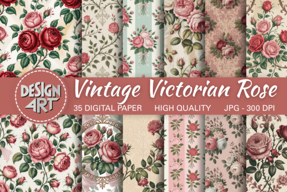 Download Vintage Victorian Rose Wallpaper Pattern - Paper Collection