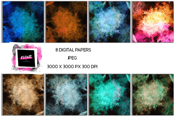 Download Grunge Digital Scrapbooking Papers Set - Paper Collection