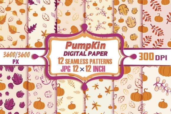 Download Pumpkin Digital Paper Fall Patterns - Paper Collection