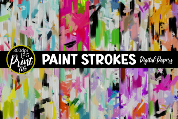 Download Paint Strokes - Digital Abstract Papers - Paper Collection