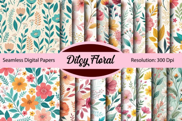 Download Ditsy Floral Seamless Digital Paper - Paper Collection