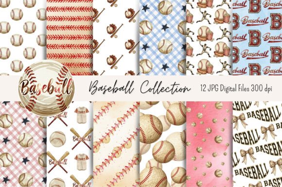 Download Baseball Collection Digital Paper - Paper Collection