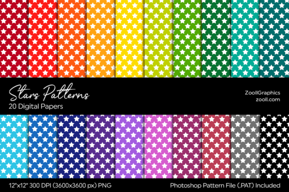 Download Stars Rainbow Digital Papers - Paper Collection