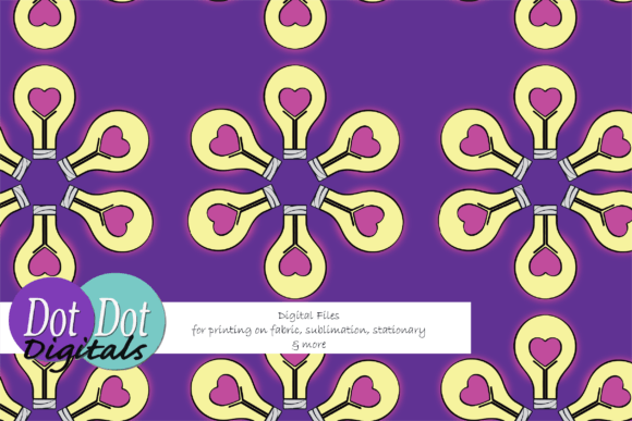 Download Heart Lightbulb Flower Seamless Repeat - Seamless repeat Collection