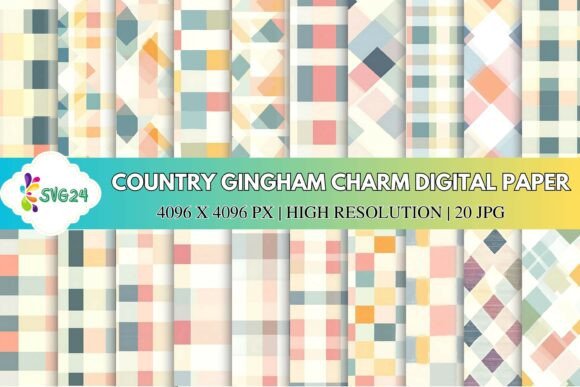 Download Country Gingham Charm Digital Paper - Paper Collection