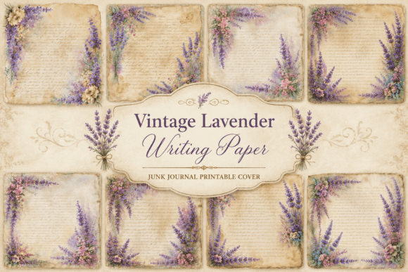 Download Vintage Lavender Writing Paper - Paper Collection
