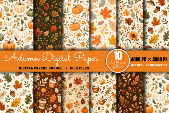 Download Autumn Digital Paper Bundle, Fall Digita - Paper Collection